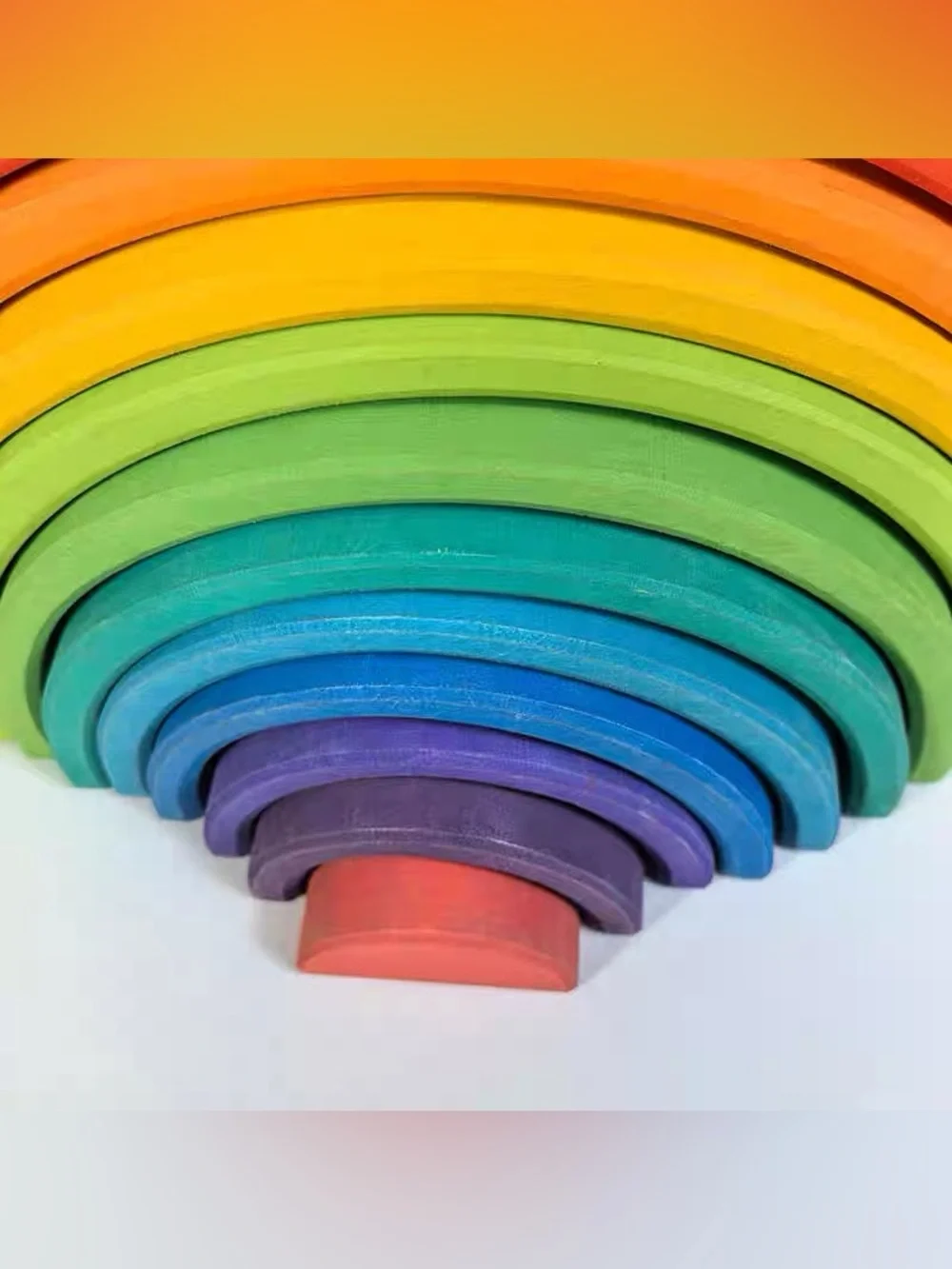 Wooden Rainbow Stacking Arches - Multicolor Wooden Building Set